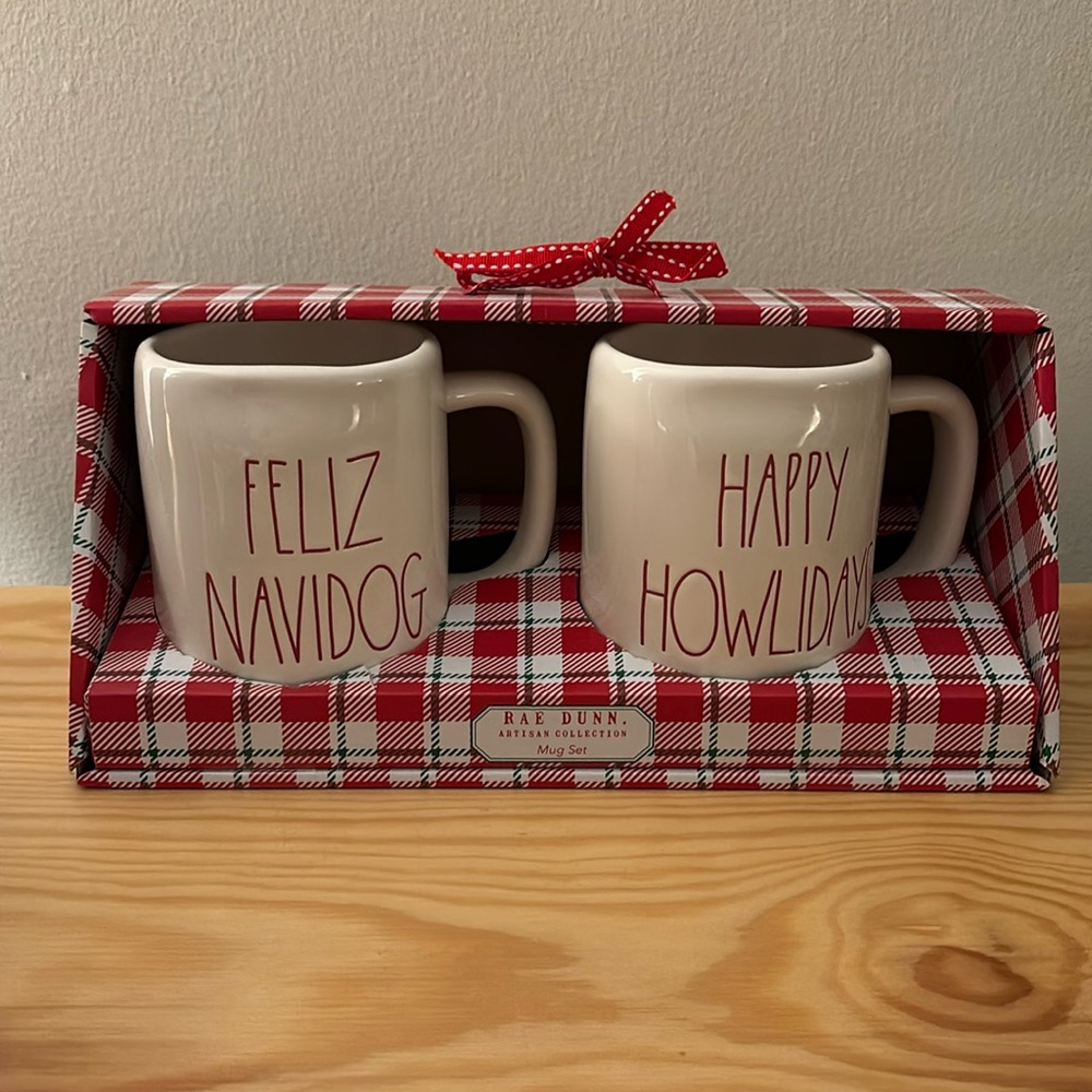 Rae Dunn Christmas Mug Set - Brand New